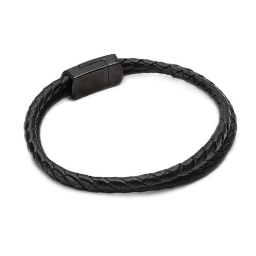 Pulseira Elisson de Couro Preto