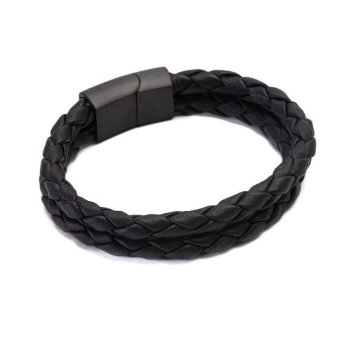 Pulseira Veyron de Couro Preto
