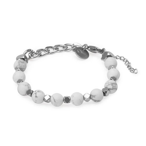 Pulseira Domond de Pedra Natural Howlita Branca