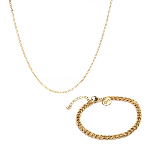 Kit Sasha de Pulseira e Colar: Jackma e Hewett 2mm