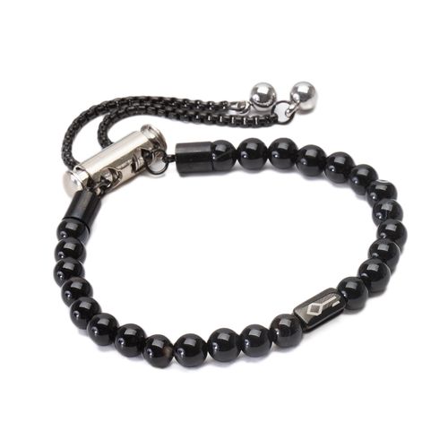 Pulseira Sting de Pedra Natural Ágata Preta