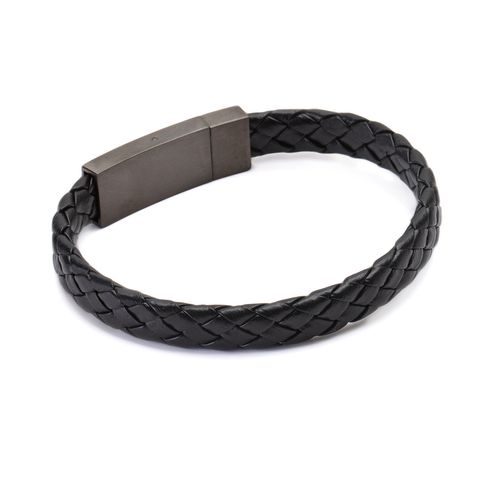 Pulseira Zuckenberg de Couro Preta