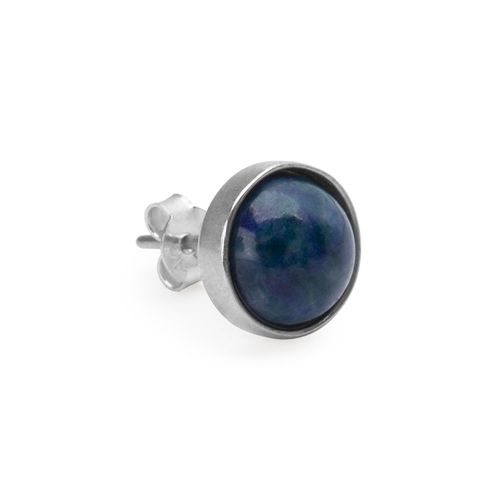 Brinco Sink Prata 925 e Pedra Natural Lapis Lazulli Azul Escuro