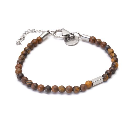 Pulseira Zeng de Pedra Natural Olho de Tigre Marrom