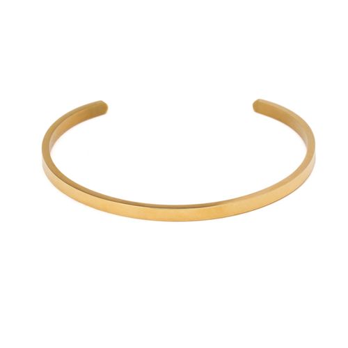Bracelete Cuff Slim de Aço Dourada - Personalizada