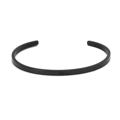 Bracelete Cuff Slim de Aço Preto