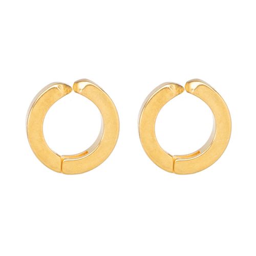 Par de Brincos Press Duo de Aço Dourado