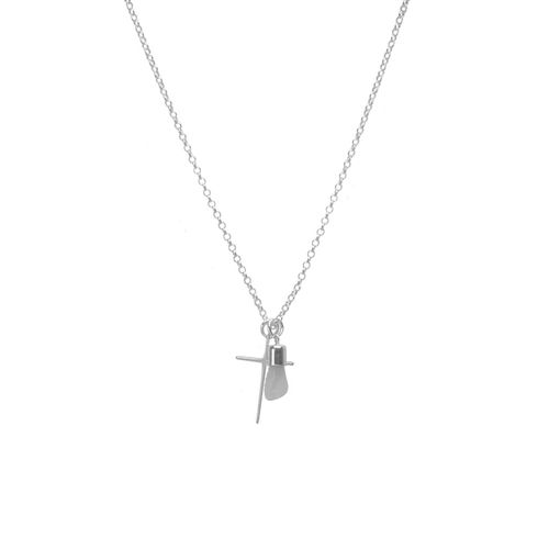 Colar Sei de Prata 925 e Pedra Natural Cristal