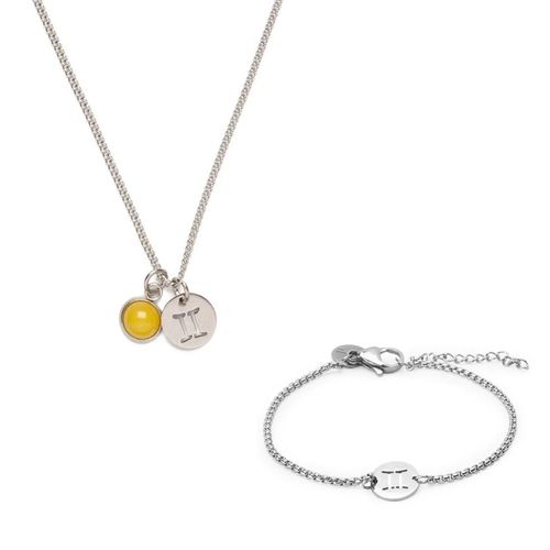Kit Signo Gêmeos de Pulseira e Colar
