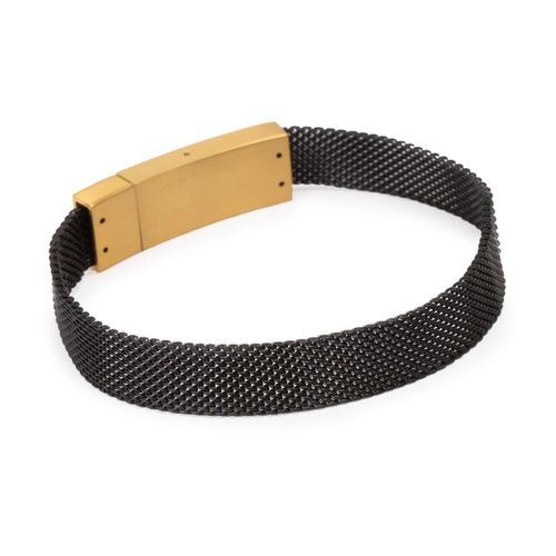 Pulseira Joell de Malha de Aço Preta