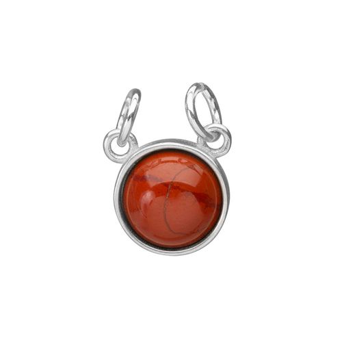 Pingente Orwell Prata 925 e Pedra Natural Jaspe Vermelha