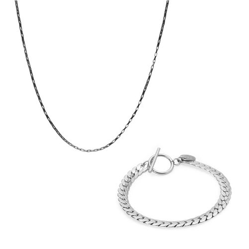 Kit Toulon de Pulseira e Colar: Corrente 4mm e Daewon