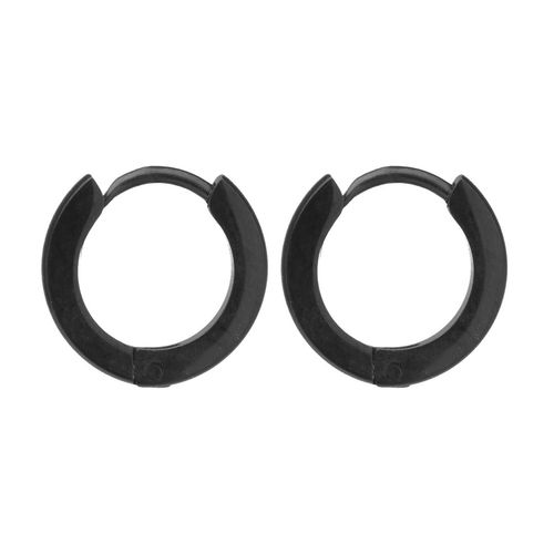 Par de Brincos Ring Small de Aço Preto