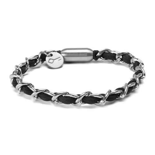 Pulseira Scramber de Aço e Corda Preta