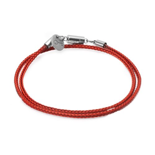 Pulseira Bale Cabo de Aço Vermelho