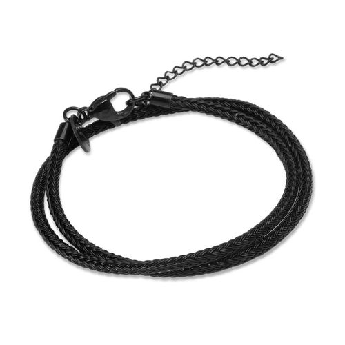 Pulseira Força de Cabo de Aço Preta