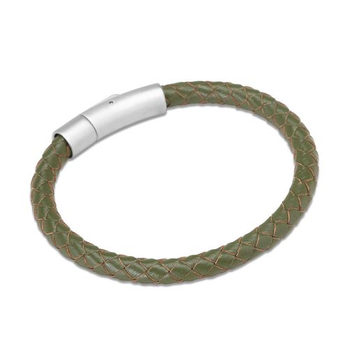 Pulseira Rodamez de Couro Verde