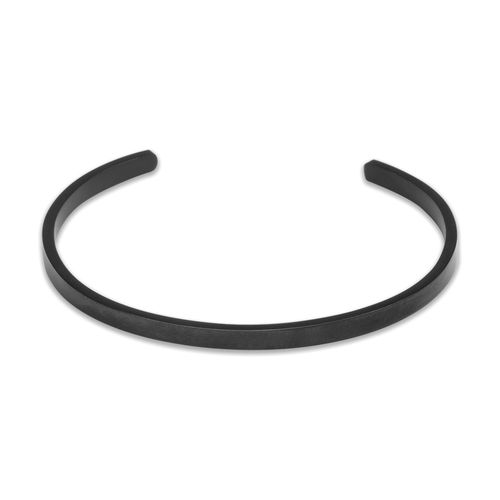 Bracelete Cuff Slim de Aço Preta - Personalizada