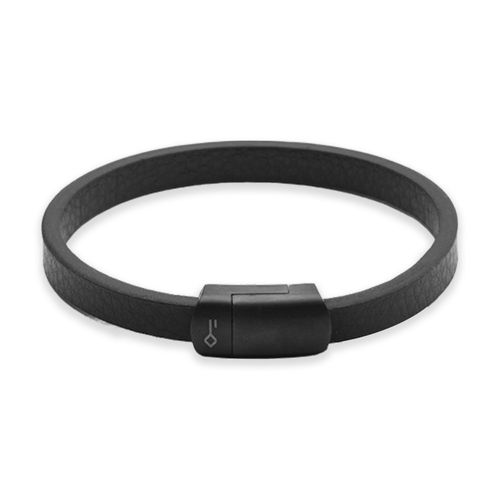 Pulseira List de Couro Preto