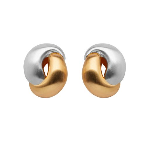 Brinco Cauri com Mix de Banhos Prata e Dourado