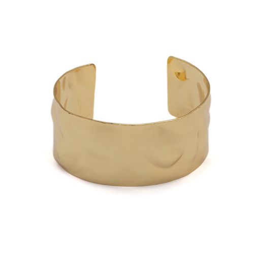 Bracelete Cuff Mogno Orgânico Dourada