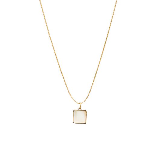 Colar Isa de Aço Dourado com Madrepérola