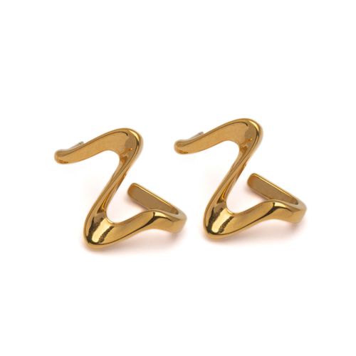 Brinco Íris Orgânico de Aço Dourado