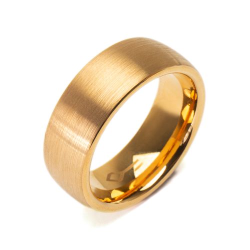 Anel Plain de Tungstênio Dourado