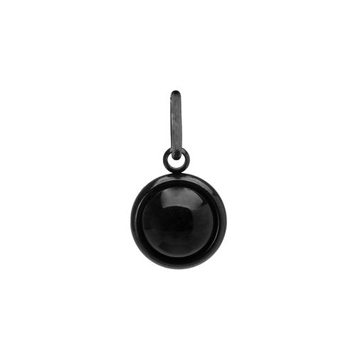 Pingente Sort de Aço Preto e Pedra Natural Ágata Preta