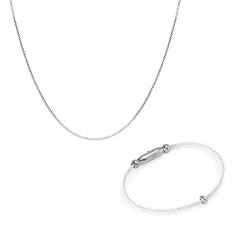 Kit Básico de Corrente e Pulseira:  Veneziana e Brilliant White