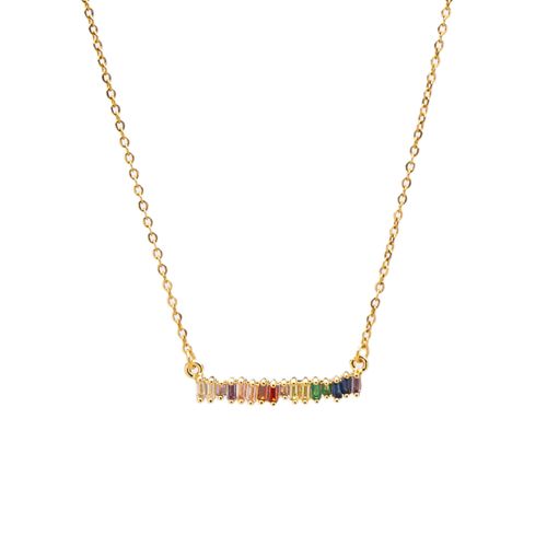 Colar Primavera de Aço Dourado com Pedras Coloridas