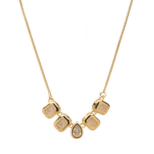 Colar Liz Dourado com Zircônia
