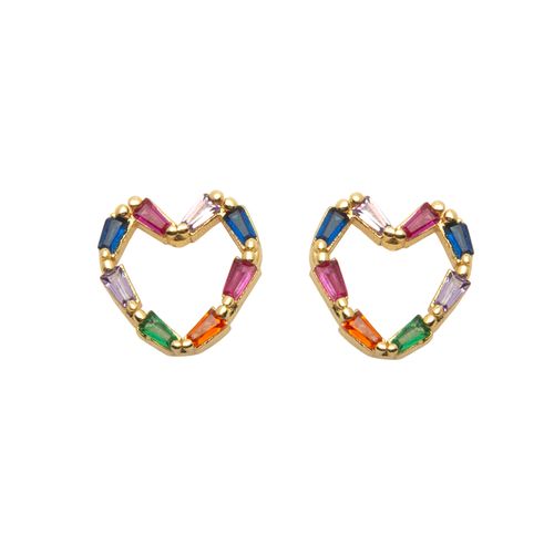 Brinco Elis Dourado com Pedras Zircônias Coloridas