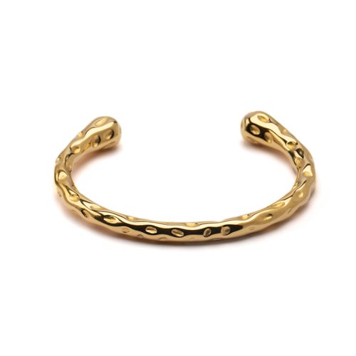 Bracelete Cuff Nayra Orgânico de Aço Dourado