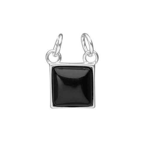 Pingente Hicks de Prata 925 e Pedra Natural Ágata Preta