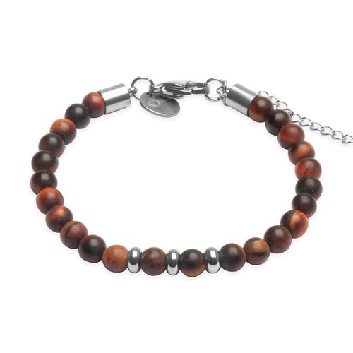 Pulseira Dan de Pedra Natural Olho de Tigre Marrom Avermelhado