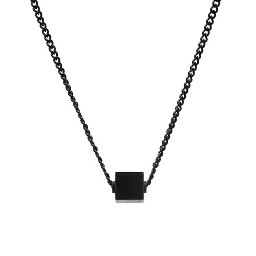 Colar Cube de Aço Preto