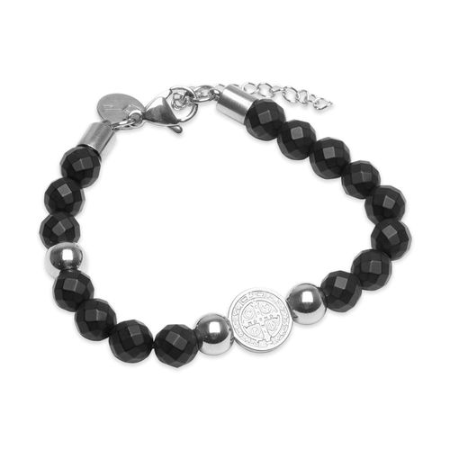 Pulseira William de Pedra Natural Ágata Preta