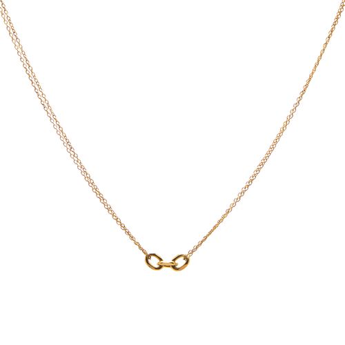 Colar  Loop de Aço Dourado