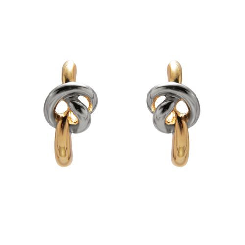 Brinco Truss com Mix de Banho Prata e Dourado