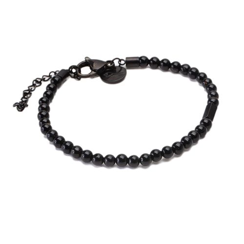 Pulseira Zeng de Pedra Natural Ágata Preta