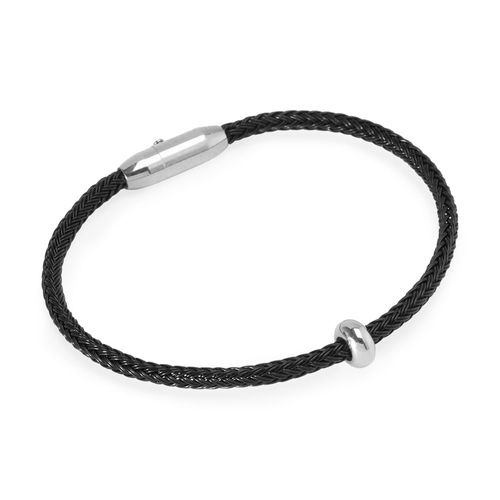 Pulseira Jet Black de Cabo de Aço