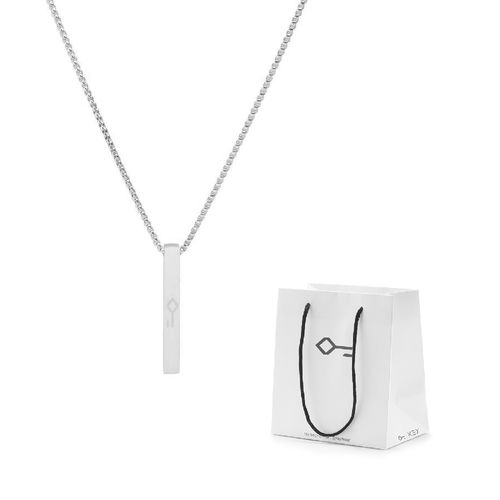 Kit Presente: Colar Pitágoras de Aço Personalizável + Sacola