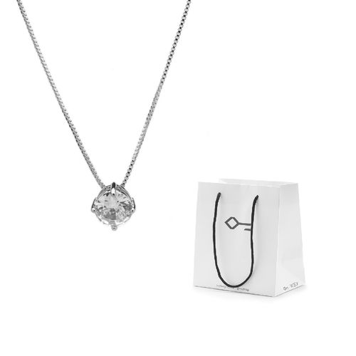 Kit Presente: Colar Milene Prata com Zircônia + Sacola