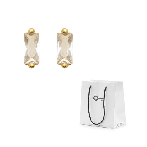 Kit Presente: Brinco Maia de Prata 925 Dourado + Sacola