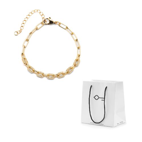 Kit Presente: Pulseira Frida Dourada + Sacola