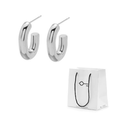 Kit Presente: Brinco Pamela Argola de Aço + Sacola