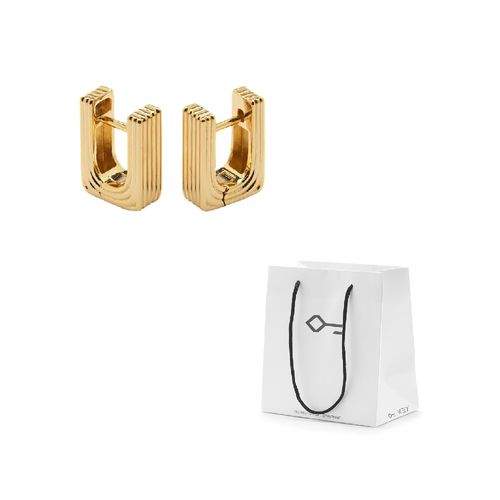 Kit Presente: Brinco Bianca Dourado + Sacola