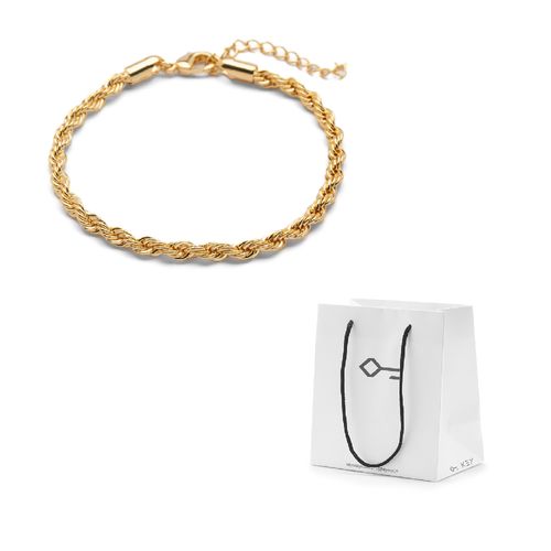 Kit Presente: Pulseira Lavanda Dourada + Sacola