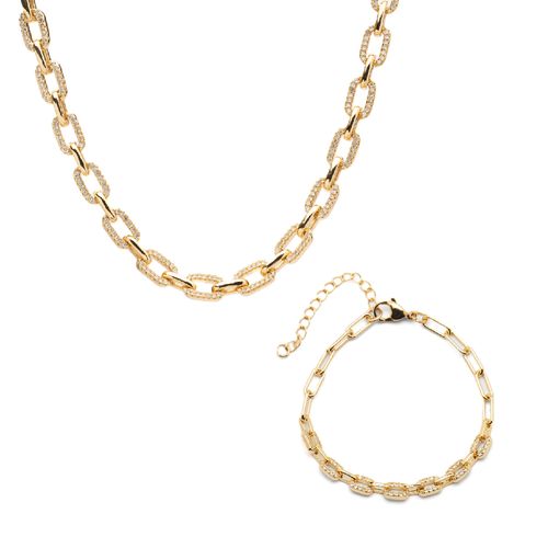 Kit Presente: Corrente Charlote Dourado e Pulseira Frida